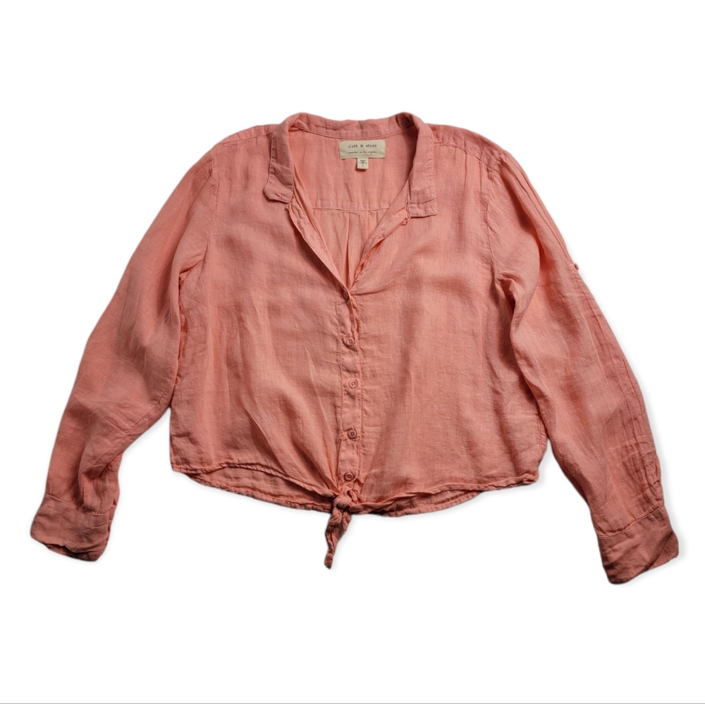 Cloth & Stone Linen Tie Waist Blouse